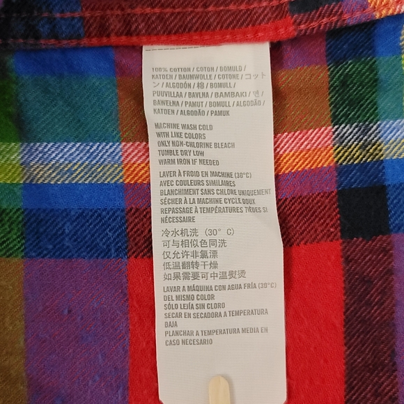 Y2K HOLLISTER ABERCROMBIE Flannel Red Plaid Colorful Size Womens S Pockets - Picture 10 of 12